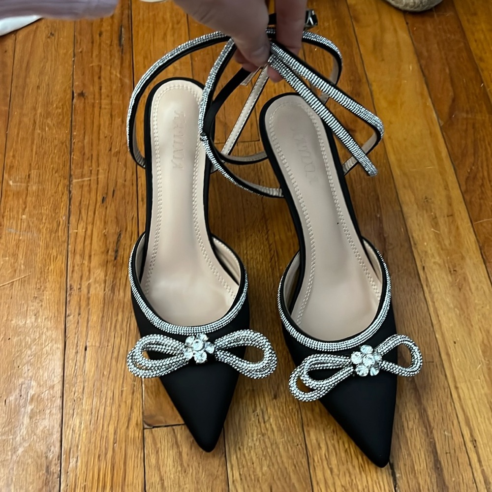 Amazon Sparkle Ankle Wrap Heel